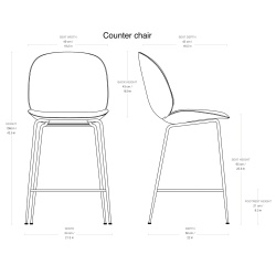 Coque entièrement tapissée – chaise de bar Beetle - Gubi