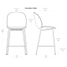 Beetle bar or counter Chair - matt black, chrome black or semi-matt brass base - Gubi