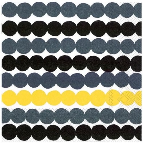 Räsymatto yellow, grey, black 589370 - Paper napkins