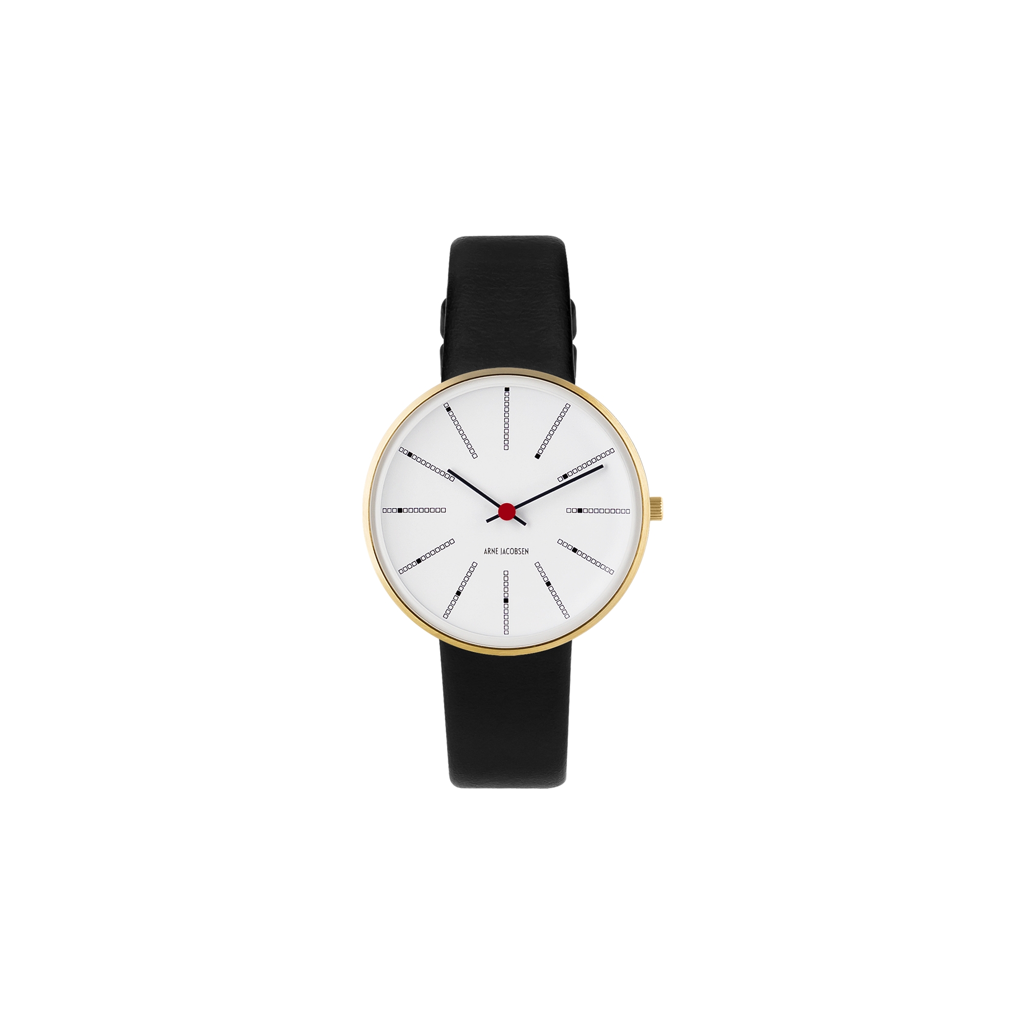 Bankers watch - Ø30, Ø34 or Ø40mm – brushed gold/black, black leather