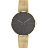 Bankers watch - Ø34mm - Gold/black, gold mesh band