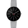 Bankers watch - Ø34 or Ø40mm - Brushed steel/black, steel mesh band