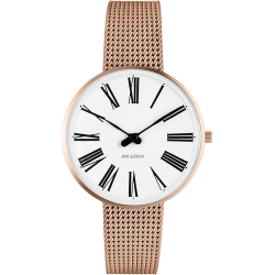 Montre Roman - Ø34 ou Ø40mm - rose doré/blanc, rose doré