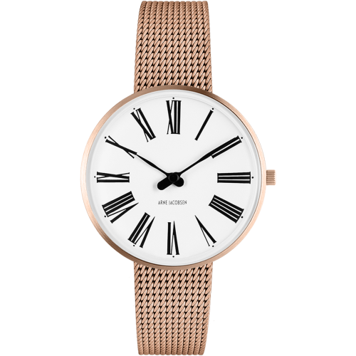 Montre Roman - Ø34 ou Ø40mm - rose doré/blanc, rose doré