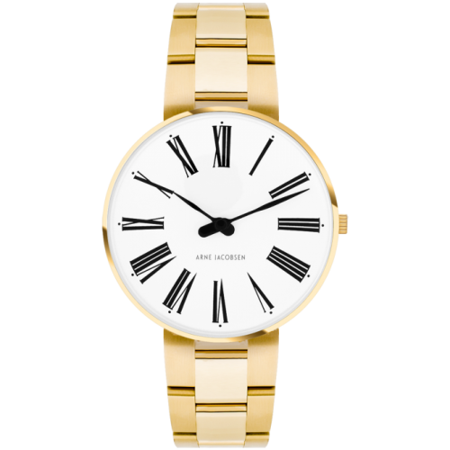 Montre Roman - Ø30 ou Ø34 mm – doré/blanc, bracelet métal