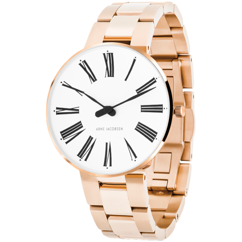 Montre Roman - Ø34 mm – rose doré/blanc, bracelet métal