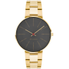 Bankers watch - Ø34 mm - gold/black, gold steel bracelet