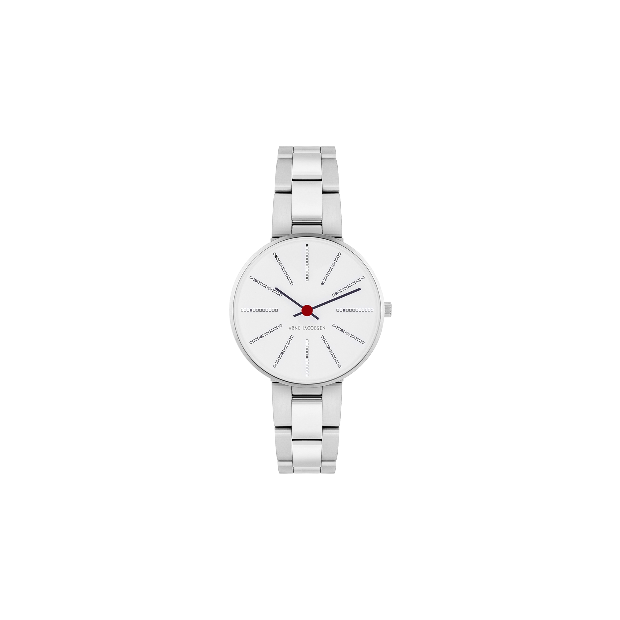 Montre Bankers - Ø30, Ø34 ou Ø40 mm - argent/blanc, bracelet métal argenté