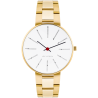 Bankers watch - Ø30 or Ø34 mm - gold/white, gold steel bracelet