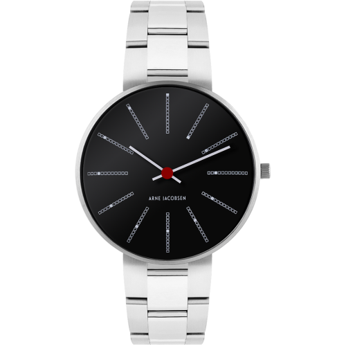 Montre Bankers - Ø34 ou Ø40 mm - noir/argent, bracelet métal argent