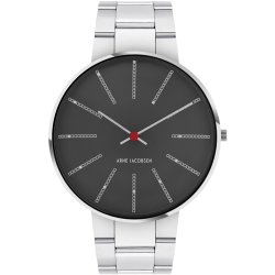 Montre Bankers - Ø40 mm - gris foncé/argent, bracelet métal argent