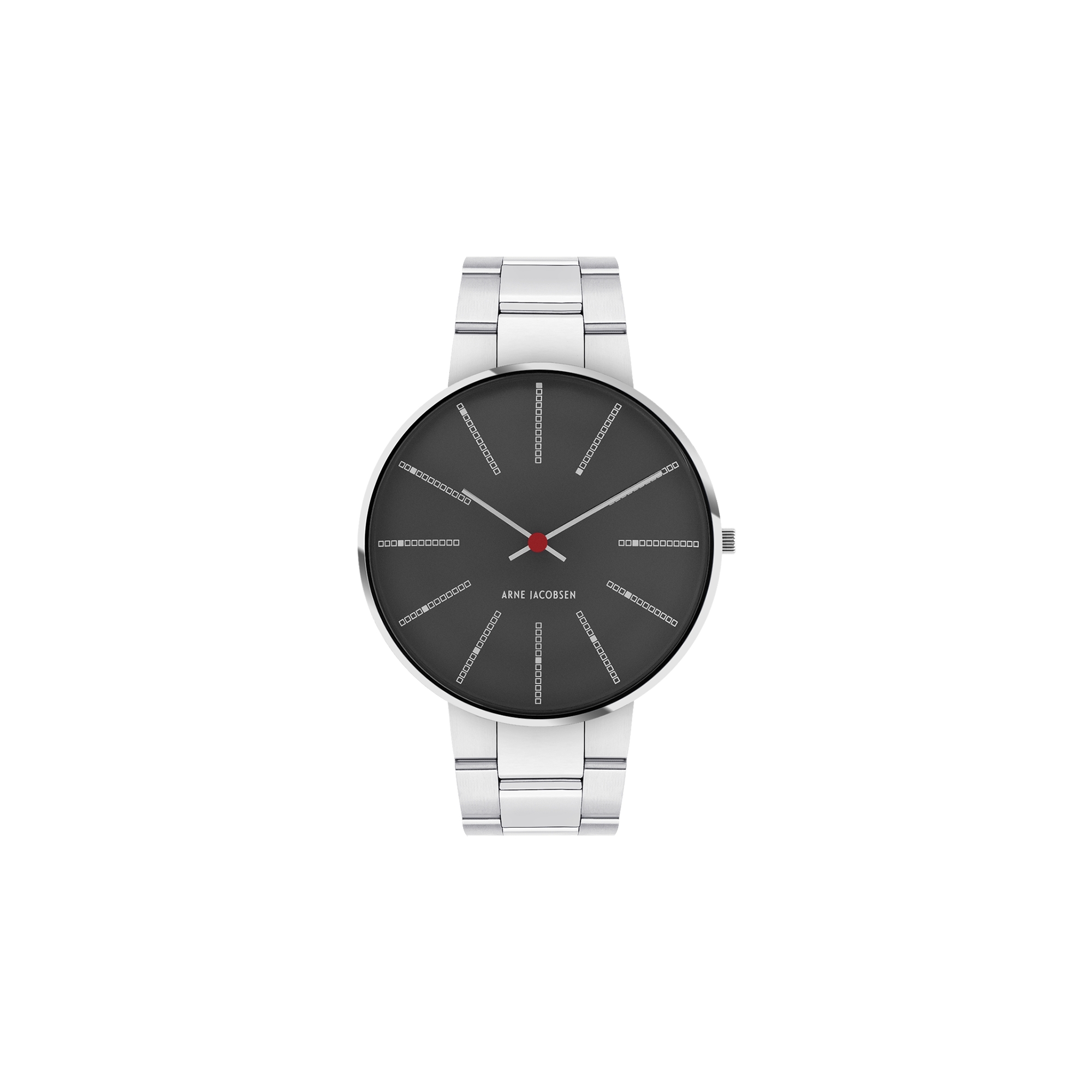 Montre Bankers - Ø40 mm - gris foncé/argent, bracelet métal argent