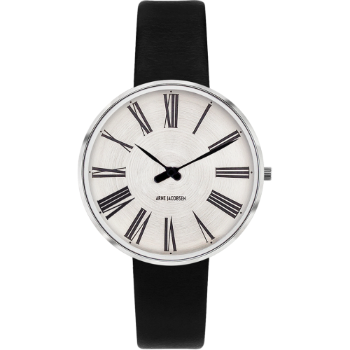 Roman Sunray watch - Ø34mm - stainless steel, black leather