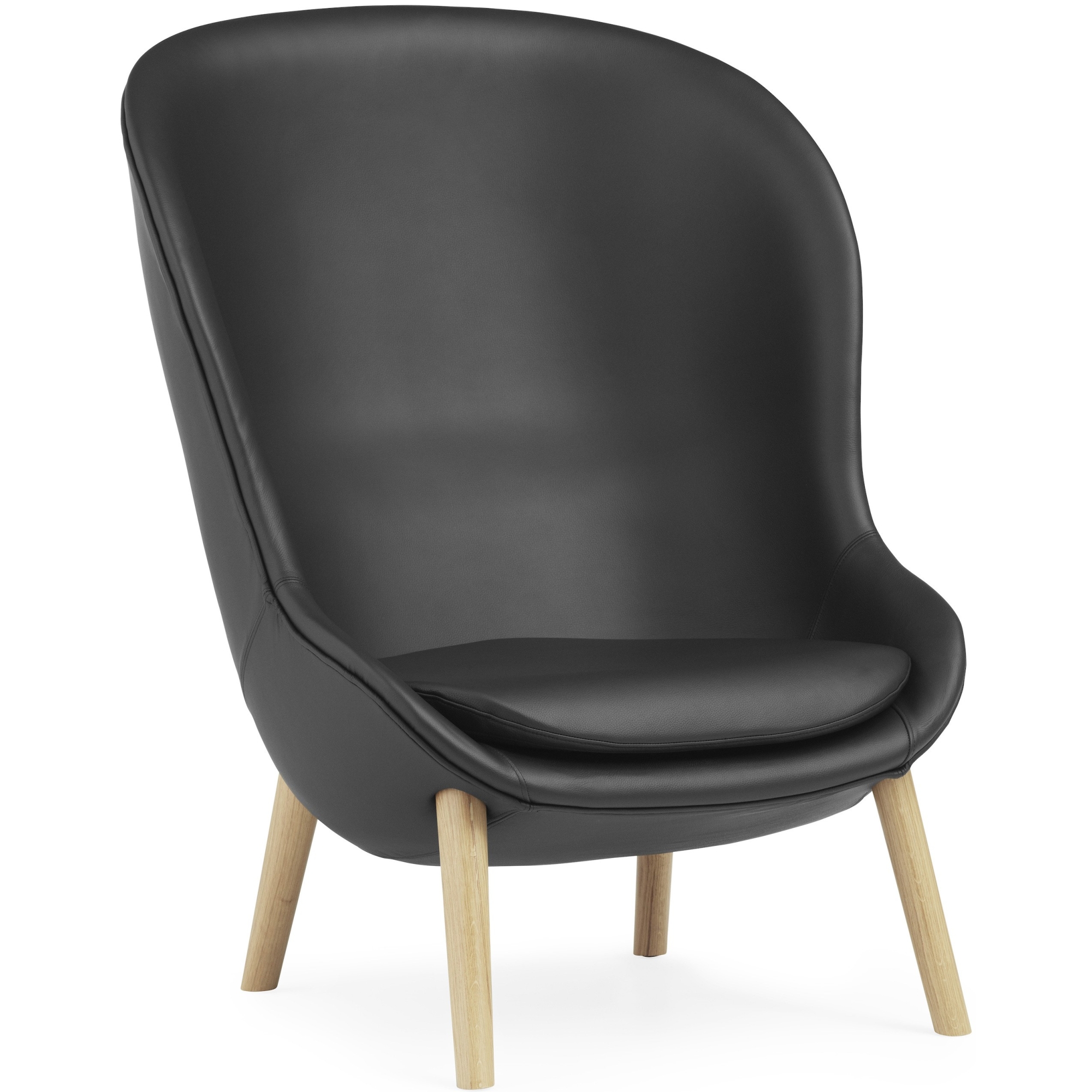 cuir Ultra 41599 / chêne - fauteuil haut Hyg - Normann Copenhagen