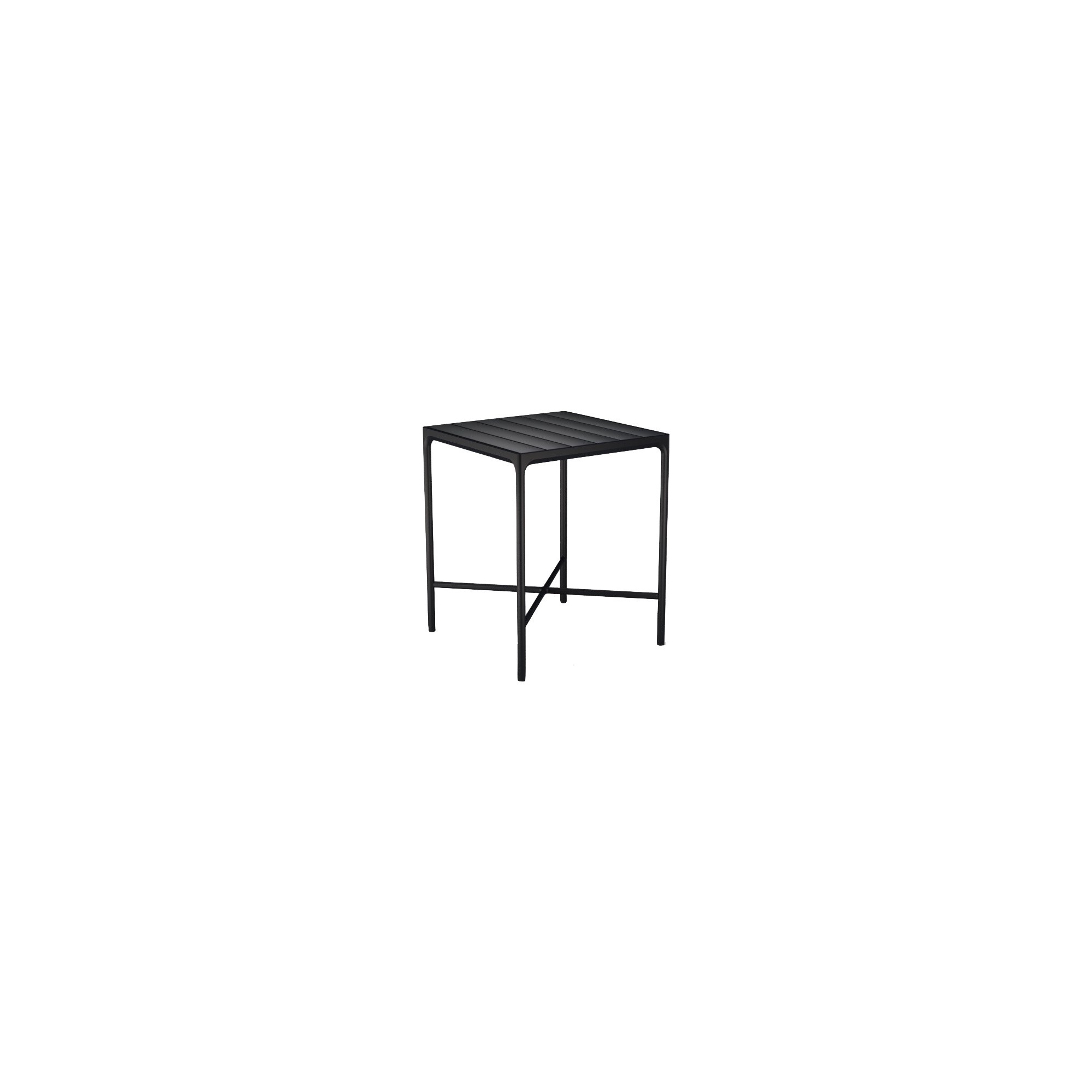 EPUISE – Aluminium Noir – 90 x 90 x H110 cm – table de bar Four - Houe