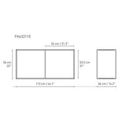 56 x 112 x 36 cm + 1 étagère + 7 tiroirs (FK632110 + 1 FK633021 + 7 FK634021) - Carl Hansen & Søn