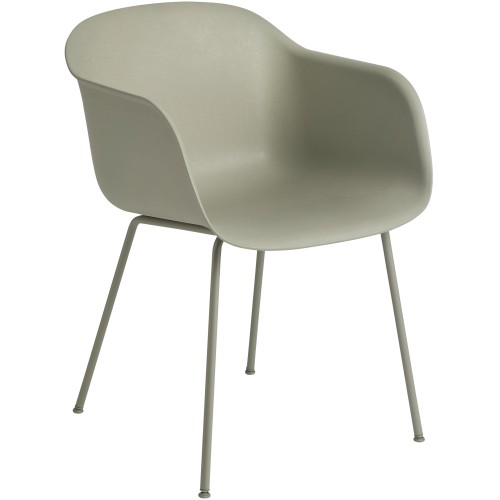 dusty green / dusty green - Fiber tube base, with armrests - Muuto