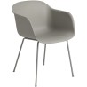 grey / grey - Fiber tube base, with armrests - Muuto