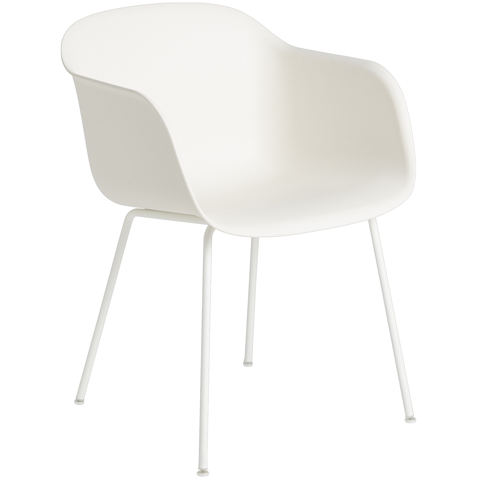 white / white - Fiber tube base, with armrests - Muuto