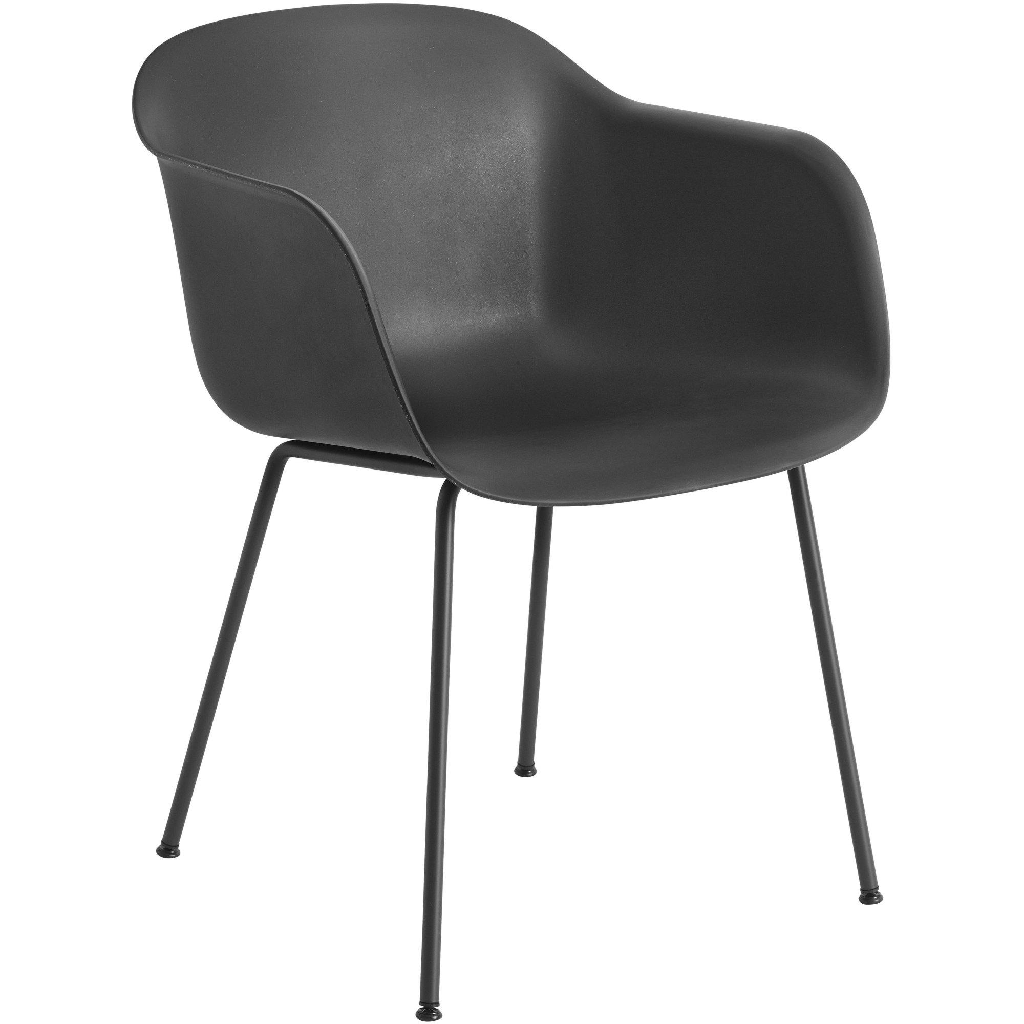 black / black - Fiber tube base, with armrests - Muuto