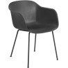 black / black - Fiber tube base, with armrests - Muuto