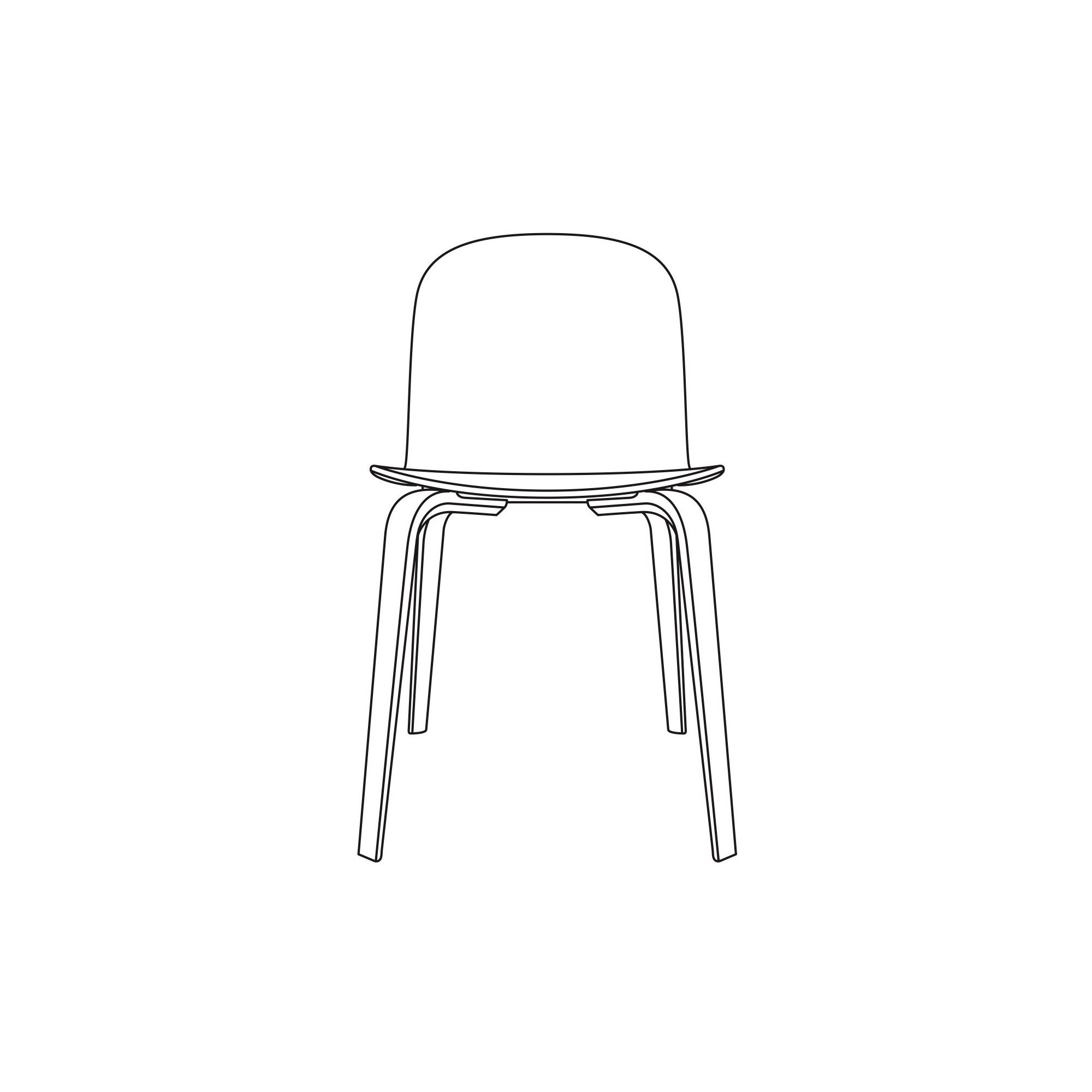 upholstered shell - wooden base Visu chair - Muuto