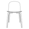 upholstered shell - wooden base Visu chair - Muuto