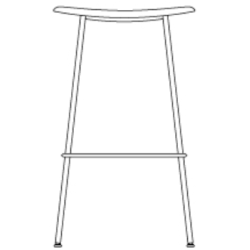 Fiber stool without backrest - full upholstery - tube base - Muuto