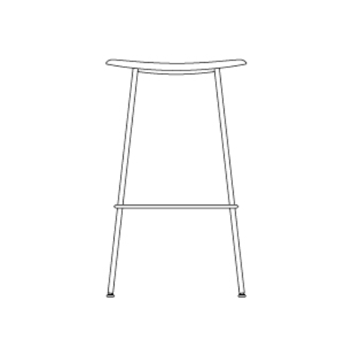 Fiber stool without backrest - full upholstery - tube base - Muuto