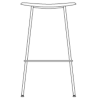 Fiber stool without backrest - full upholstery - tube base - Muuto