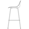 Fiber stool with backrest - full upholstery - tube base - Muuto