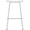 Fiber stool without backrest - shell - tube base - Muuto