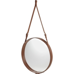 ø70cm - Cuir naturel - miroir circulaire Adnet - Gubi