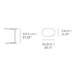 H60,5cm - chêne massif / blanc cassé - table d'appoint Relate - Muuto