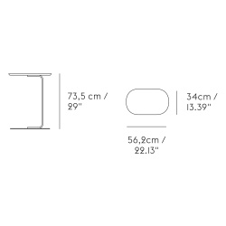 H73,5cm - placage chêne/blanc cassé - table d'appoint Relate - Muuto