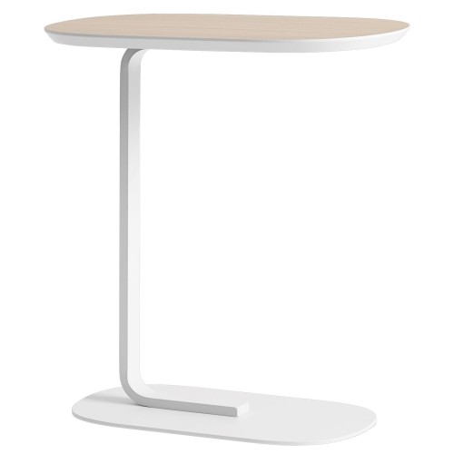 H60,5cm - placage chêne/blanc cassé - table d'appoint Relate - Muuto