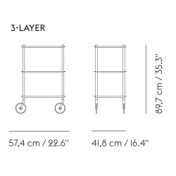 Flow Trolley – 3 plateaux – Gris-Bleu - Muuto