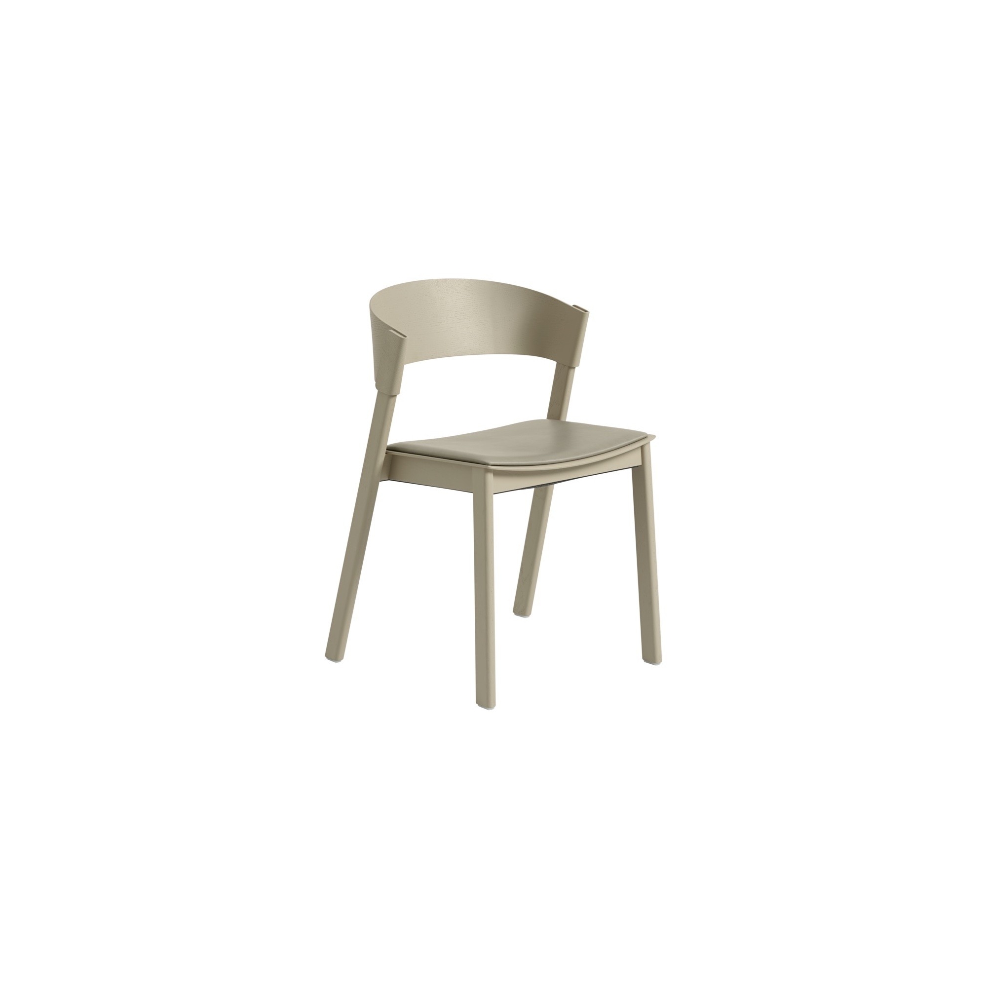 dark beige + stone Refine leather seat – Cover Side Chair - Muuto