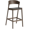 Refine Leather, black / stained dark brown - Cover stool - Muuto