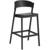 cuir Refine noir / noir - tabouret Cover - Muuto