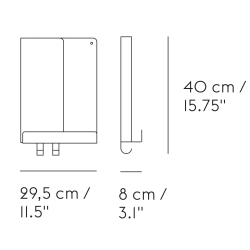 Folded shelf - L29,5 x D8 x H40 cm - grey - Muuto