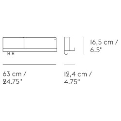 Folded shelf - noire - L63 x P12,4 x H16,5 cm - Muuto