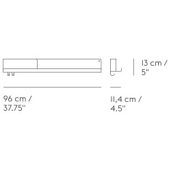 Folded shelf - orange - L96 x P11,4 x H13 cm - Muuto