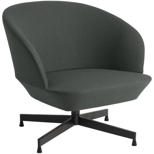 Twill Weave 990 / black swivel base - Oslo Lounge - Muuto