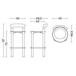 Tabouret de bar REY – Marron Umber - HAY