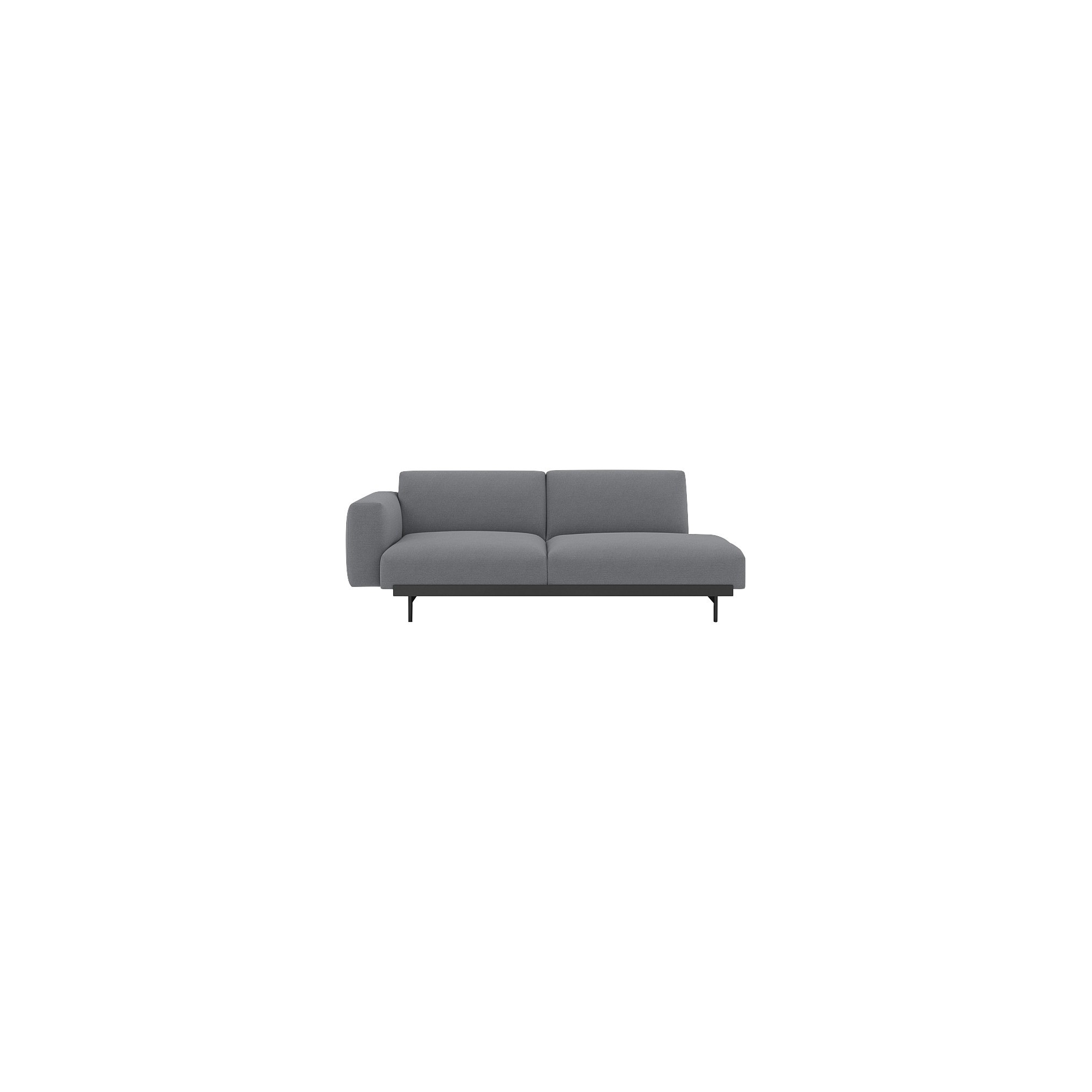 Ocean 80 / black – In Situ 2-seater sofa / configuration 3 – 198 x 107 cm - Muuto