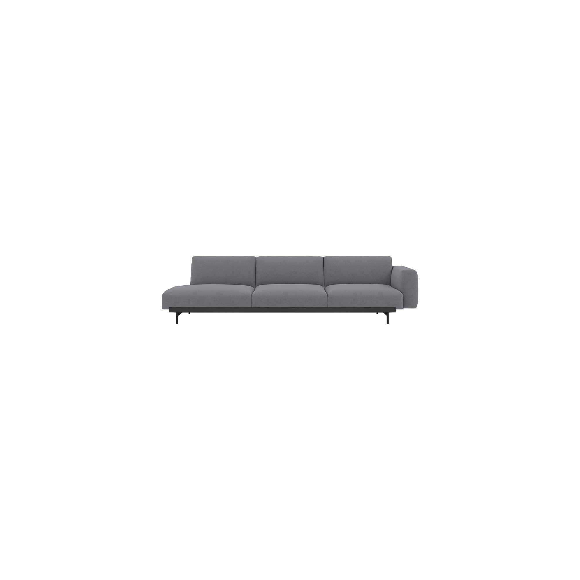 Ocean 80 / black – In Situ 3-seater sofa / configuration 2 – 279 x 107 cm - Muuto