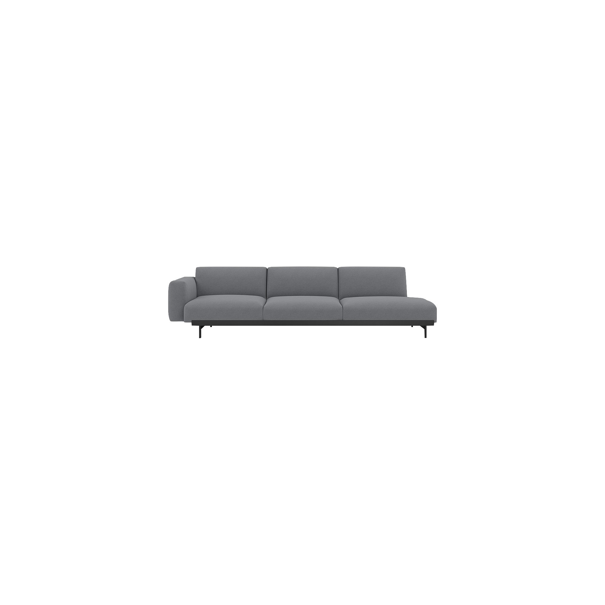 Ocean 80 / black – In Situ 3-seater sofa / configuration 3 – 279 x 107 cm - Muuto