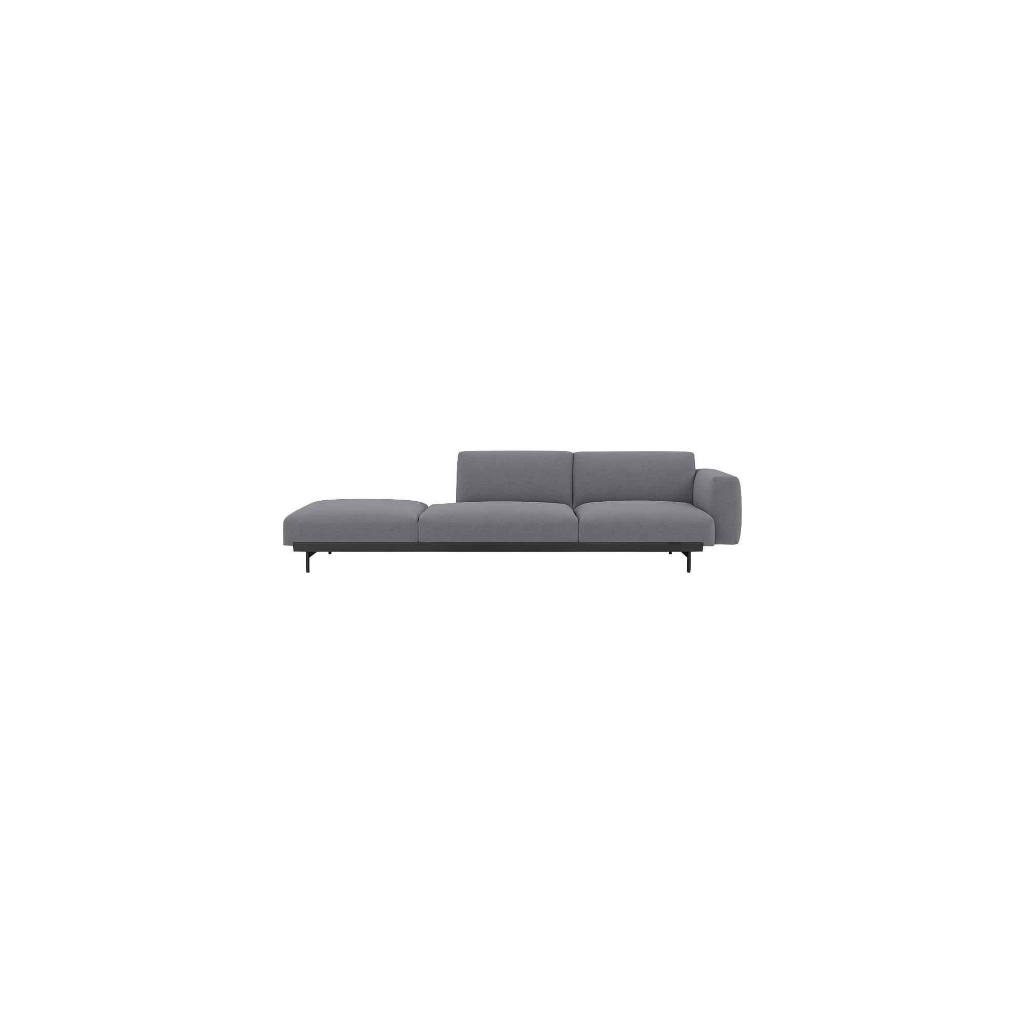 Ocean 80 / black – In Situ 3-seater sofa / configuration 4 – 279 x 107 cm - Muuto