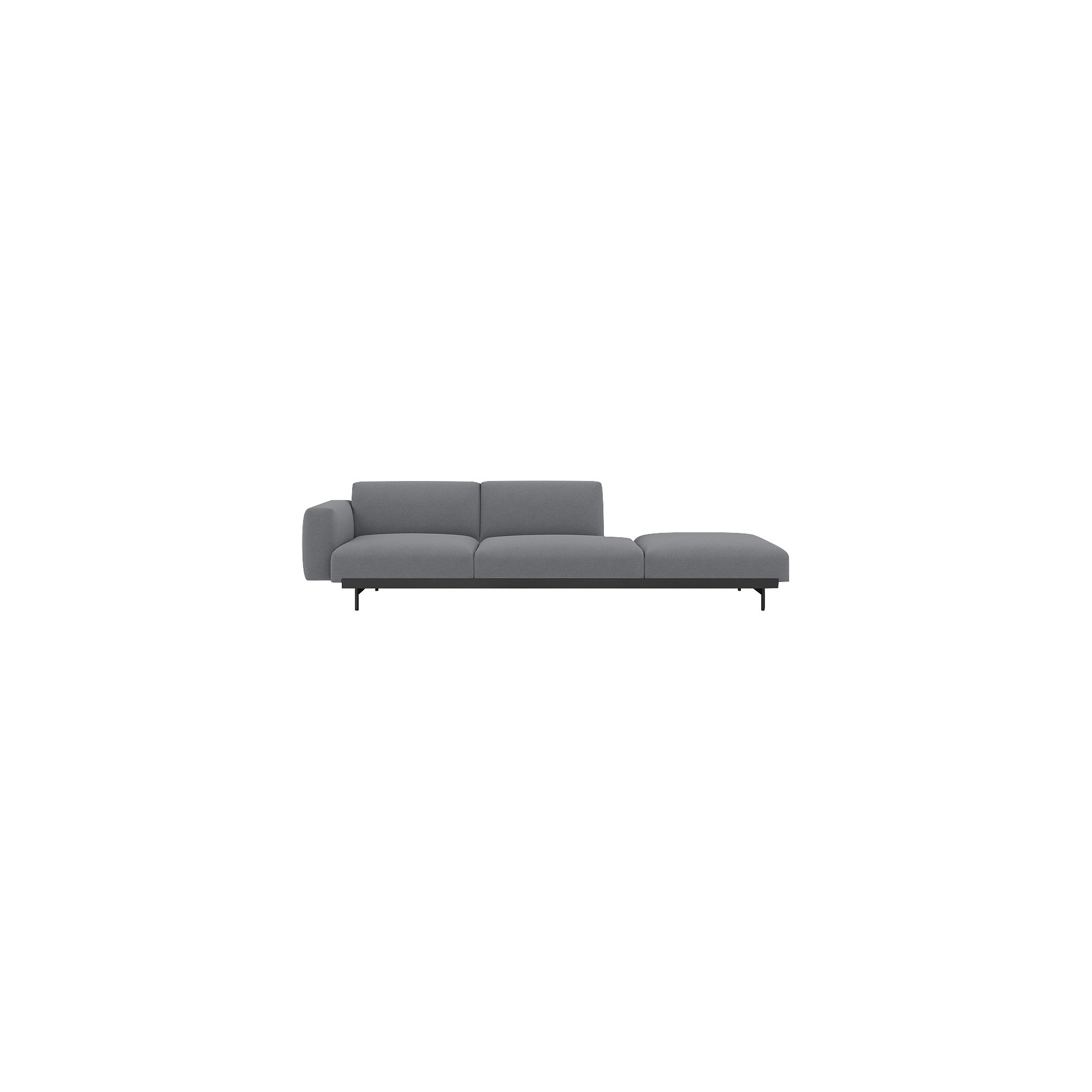 Ocean 80 / black – In Situ 3-seater sofa / configuration 5 – 279 x 107 cm - Muuto